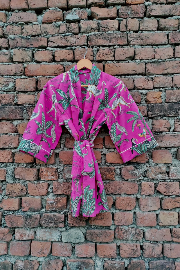 Mini Fuchsia Jungle Robe - Aryana Clothing