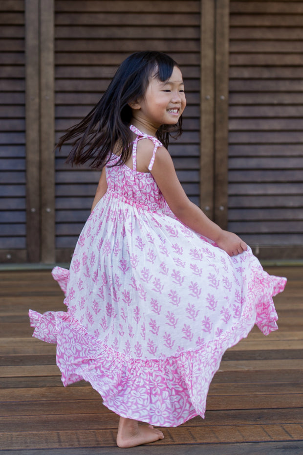 The Mini Scarlett Boho Dress in Pink - aryanaclothing